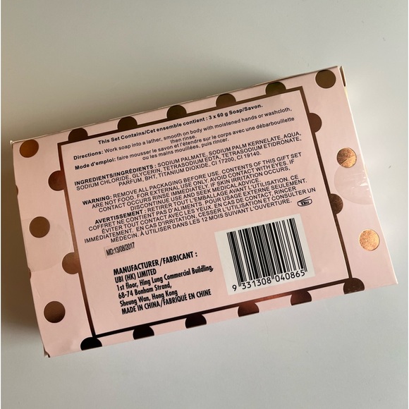 Joie De Vivre bar soap French pear vanilla three 60g bars polka dot body hand - Picture 2 of 5